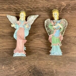 Nobel Arts 3" Resin Angel Ornaments Christmas Tree Holiday Set of 2